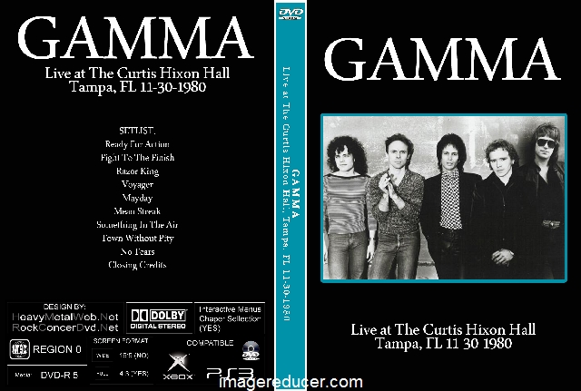 GAMMA Live at The Curtis Hixon Hall, Tampa, FL 11-30-1980 DVD