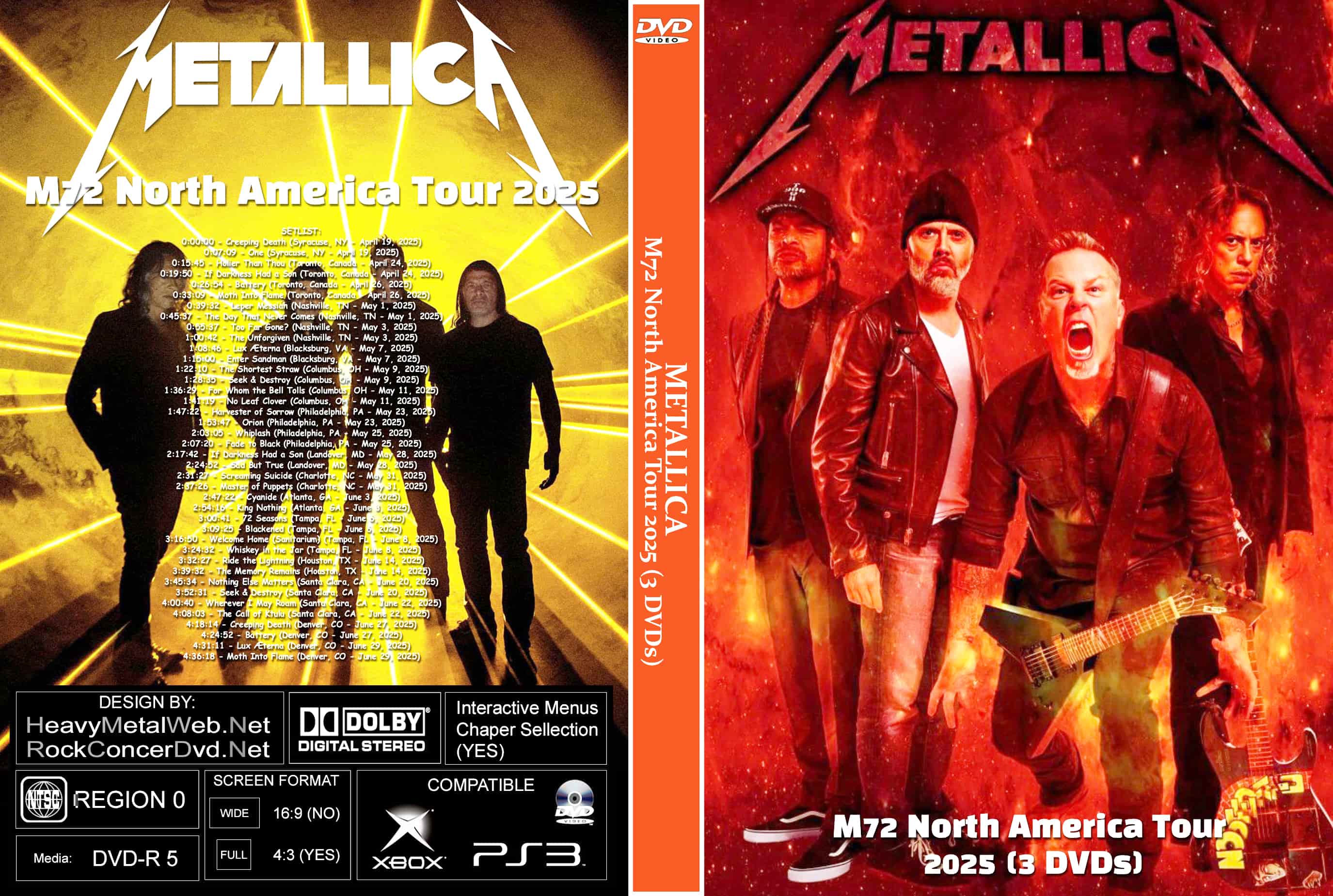 METALLICA M72 North America Tour 2025 (3 DVDs)